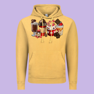 Chocolate Love Coffee Cups Vintage Hoodie Designed By Fadigitalartstudio