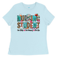 Baby Blue nursing student no sleep no money no life Ladies Tee - OliviaCreatesArt