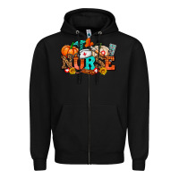 Black nurse with fall element Zipper Hoodie - AdoDesignShop