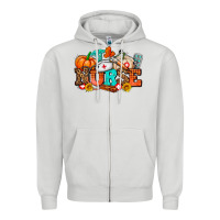 Dove Grey nurse with fall element Zipper Hoodie - AdoDesignShop
