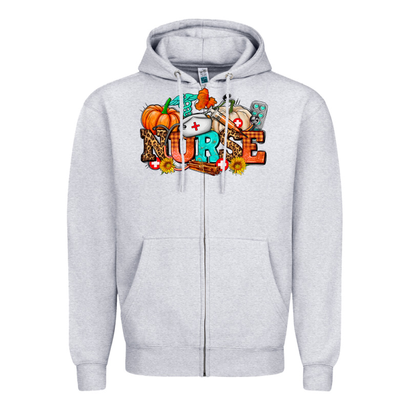 Nurse With Fall Element Zipper Hoodie by AdoDesignShop | Teevron