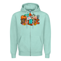 Seafoam nurse with fall element Zipper Hoodie - AdoDesignShop