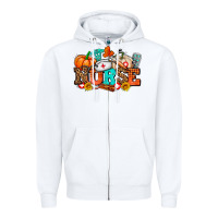 White nurse with fall element Zipper Hoodie - AdoDesignShop