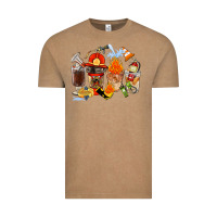 Vintage Coffee Firefighter Coffee Cups Vintage Tee - FaDigitalArtStudio