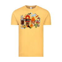Vintage Mustard Firefighter Coffee Cups Vintage Tee - FaDigitalArtStudio