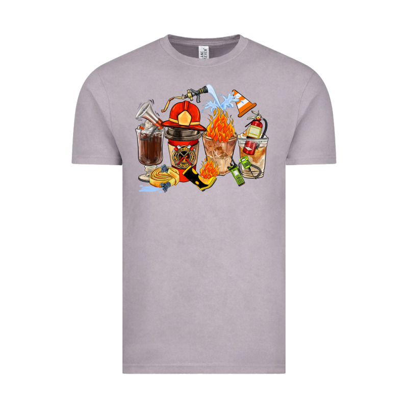 Firefighter Coffee Cups Vintage Tee by FaDigitalArtStudio | Teevron