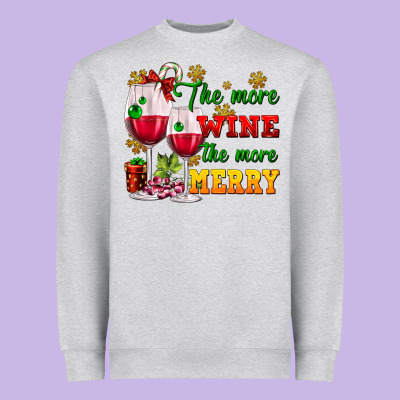 The More Wine The More Merry Heavyweight Sweatshirt Designed By Adodesignshop