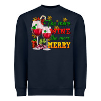 Navy The more wine the more merry Heavyweight Sweatshirt - AdoDesignShop