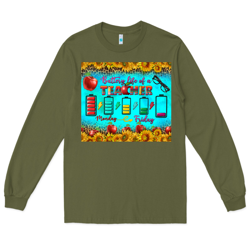 Battery Life Of A Teacher Tumbler Long Sleeve Tee by BundleAndBundleShop | Teevron