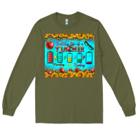 Army Green Battery Life Of A Teacher Tumbler Long Sleeve Tee - BundleAndBundleShop