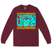 Burgundy Battery Life Of A Teacher Tumbler Long Sleeve Tee - BundleAndBundleShop