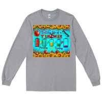 Heather Grey Battery Life Of A Teacher Tumbler Long Sleeve Tee - BundleAndBundleShop