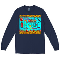 Navy Battery Life Of A Teacher Tumbler Long Sleeve Tee - BundleAndBundleShop