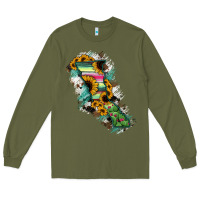 Army Green Baja California State Of Mexico Map Long Sleeve Tee - RanaPortraitStore