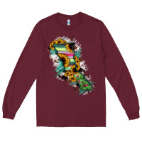 Burgundy Baja California State Of Mexico Map Long Sleeve Tee - RanaPortraitStore