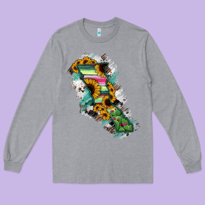 Baja California State Of Mexico Map Long Sleeve Tee Designed By Ranaportraitstore