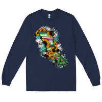 Navy Baja California State Of Mexico Map Long Sleeve Tee - RanaPortraitStore