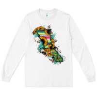 White Baja California State Of Mexico Map Long Sleeve Tee - RanaPortraitStore