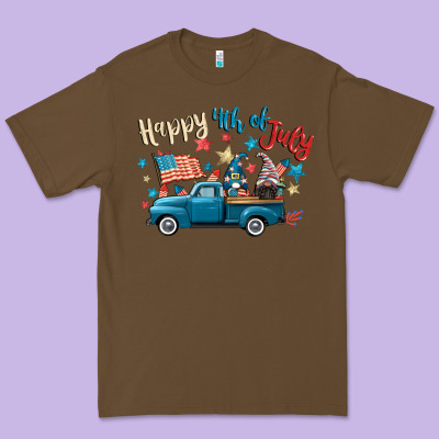 Happy 4th Of July Gnome Truck Premium Tee Designed By Cowgirlartshop