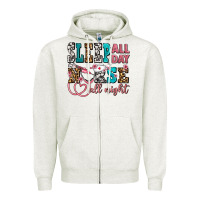 Oatmeal Heather sleep all day nurse all night Zipper Hoodie - AdoDesignShop