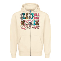 Sandshell sleep all day nurse all night Zipper Hoodie - AdoDesignShop