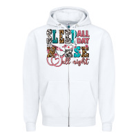 White sleep all day nurse all night Zipper Hoodie - AdoDesignShop