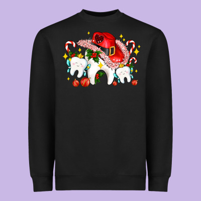 Dental Christmas Teeth And Candies Heavyweight Sweatshirt Designed By Adodesignshop