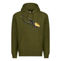 Army Green Hercules Beetle Side Premium Hoodie - LillyAllenDesigns