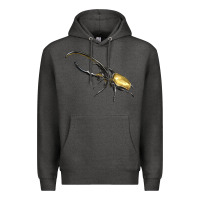 Charcoal Heather Hercules Beetle Side Premium Hoodie - LillyAllenDesigns