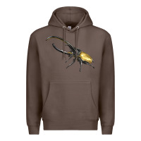 Coffee Hercules Beetle Side Premium Hoodie - LillyAllenDesigns