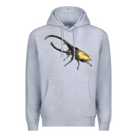 Heather Grey Hercules Beetle Side Premium Hoodie - LillyAllenDesigns