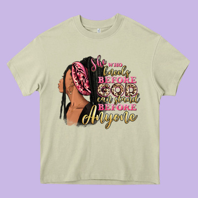 She Who Kneels Before God Can Stand Before Anyone Heavy Core Tee Designed By Ranaportraitstore