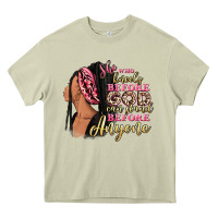 Mossy She who kneels before god can stand before anyone Heavy Core Tee - RanaPortraitStore