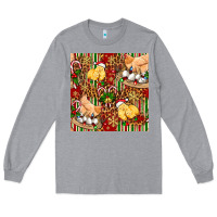 Heather Grey christmas chicken Long Sleeve Tee - FaDigitalArtStudio