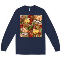 Navy christmas chicken Long Sleeve Tee - FaDigitalArtStudio