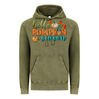 Vintage Olive hello pumpkin season Vintage Hoodie - BundleAndBundleShop
