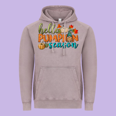 Hello Pumpkin Season Vintage Hoodie Designed By Bundleandbundleshop