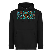 Black cowhide leopard sunflower gemstone Heavyweight Hoodie - JahusDesignShop