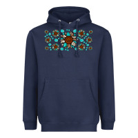 Navy cowhide leopard sunflower gemstone Heavyweight Hoodie - JahusDesignShop