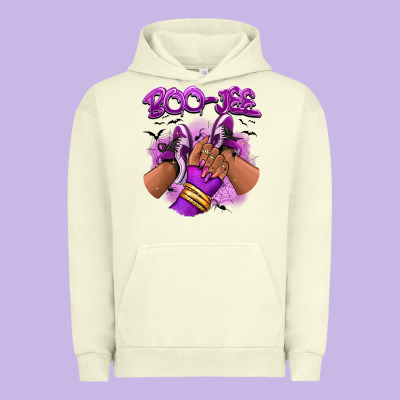 Boo-jee Halloween Afro Sneakers Urban Hoodie Designed By Ranaportraitstore