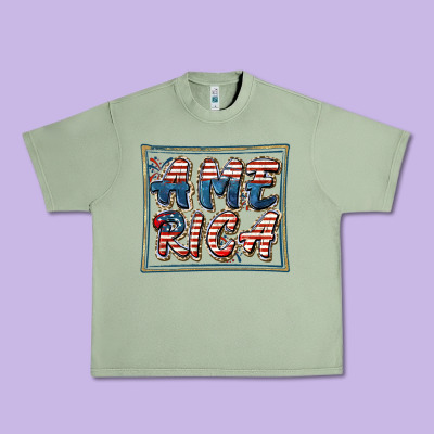 America Urban Heavy Tee Designed By Fadigitalartstudio