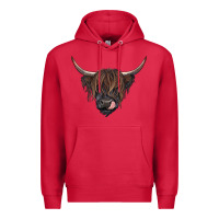 Cardinal Black highland cow Premium Hoodie - RanaPortraitStore