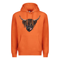 Carrot Black highland cow Premium Hoodie - RanaPortraitStore