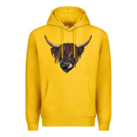 Lemon Black highland cow Premium Hoodie - RanaPortraitStore