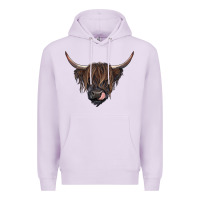 Lilac Black highland cow Premium Hoodie - RanaPortraitStore