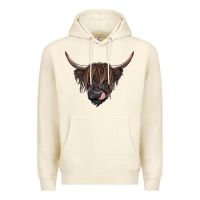 Sandshell Black highland cow Premium Hoodie - RanaPortraitStore