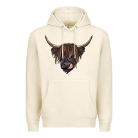 Tofu Black highland cow Premium Hoodie - RanaPortraitStore