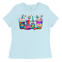 Baby Blue pride lgbtq coffee cups Ladies Tee - OliviaCreatesArt