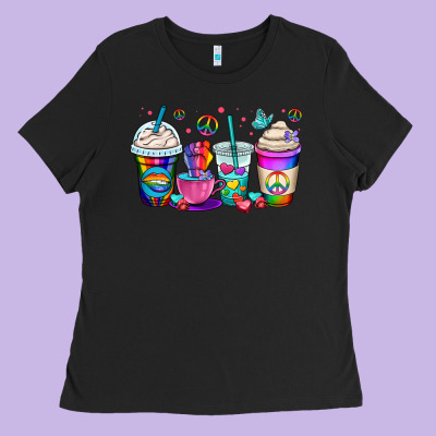 Pride Lgbtq Coffee Cups Ladies Tee Designed By Oliviacreatesart