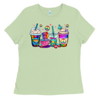 Matcha pride lgbtq coffee cups Ladies Tee - OliviaCreatesArt